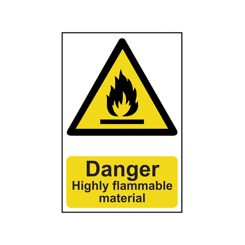 Scan - Danger Highly Flammable Material - PVC Sign 200 x 300mm