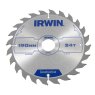190 x 30mm x 24T ATB IRWIN - Corded Construction Circular Saw Blade, ATB