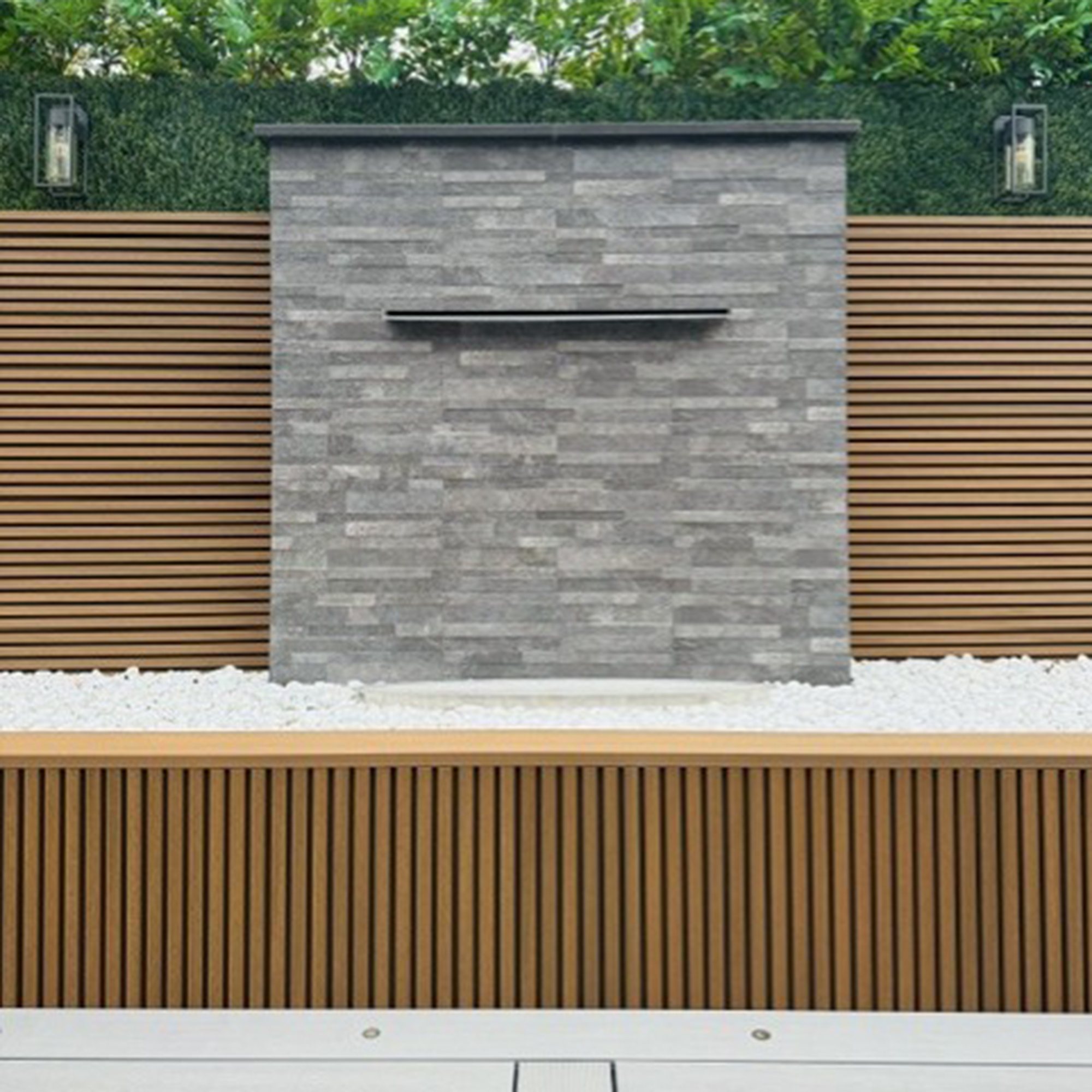 Ecoscape Forma - Spiced Oak Composite Slatted Cladding Board | BM Steel
