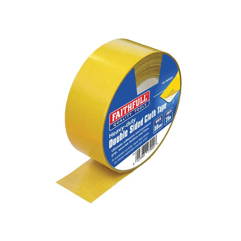 Faithfull HeavyDuty DoubleSided Tape 50mm x 25m BM Steel