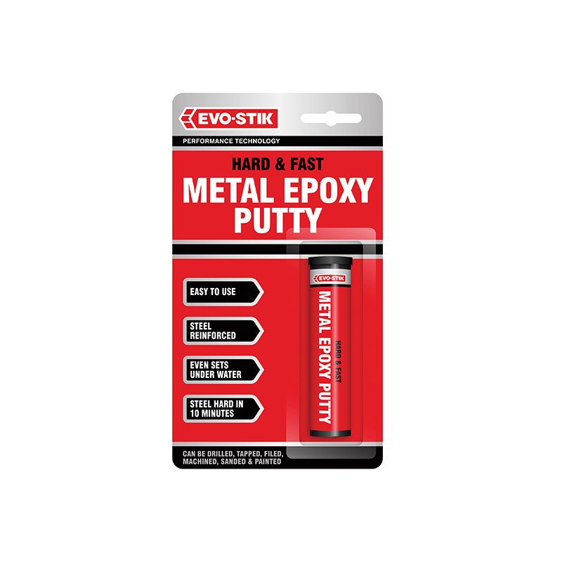 EVOSTIK Hard & Fast Metal Epoxy Putty 50g BM Steel