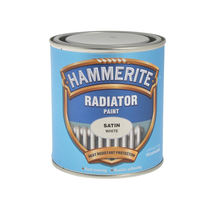 Hammerite Radiator Paint Satin White 500ml BM Steel