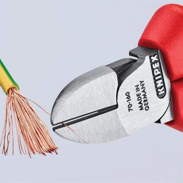 Knipex 70 02 140 Diagonal Side Cutting Pliers – 140mm, Multi-Component Grips – Made In Germany