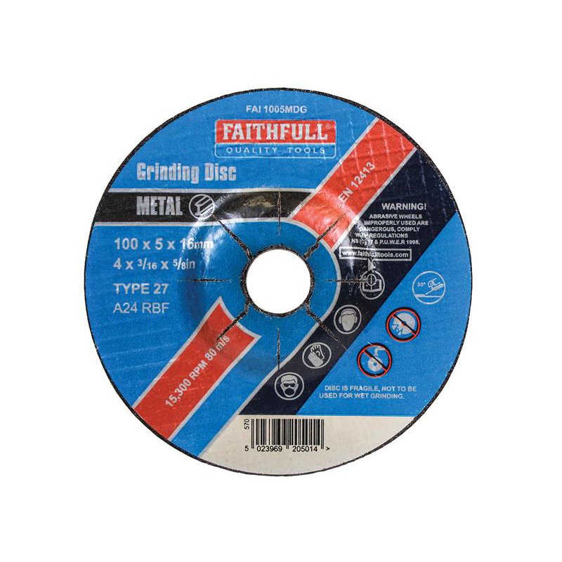 Faithfull Depressed Centre Metal Grinding Disc BM Steel