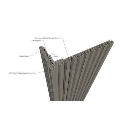 Silver Birch Composite Slatted Cladding Corner Trim