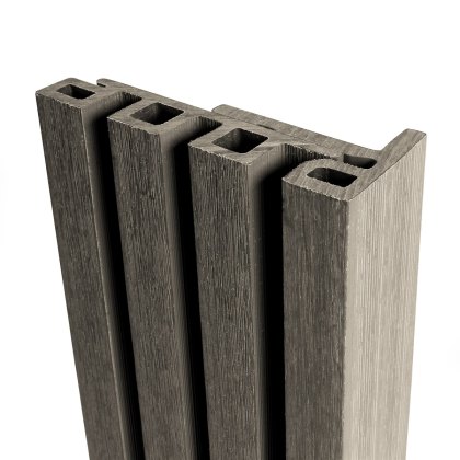 Ecoscape Forma - Silver Birch Composite Slatted Cladding End Trim