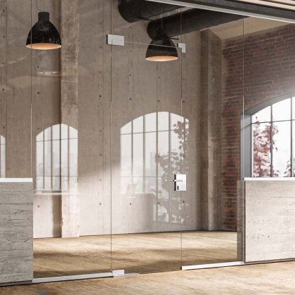 UNIVERSAL Patch Fitting & Door Closer Set to suit 10-12mm Glass - Satin Stainless