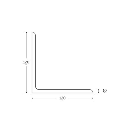 120 x 120 x 10mm - 6m Mild Steel Angles - BSEN10025-2 S275JR