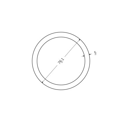 76.1 x 5mm - 7.5m Circular Hollow Section - BSEN10219 S235JR