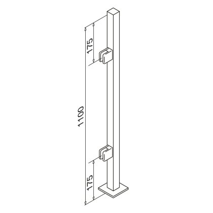 Pre Assembled Square End Post with End Cap