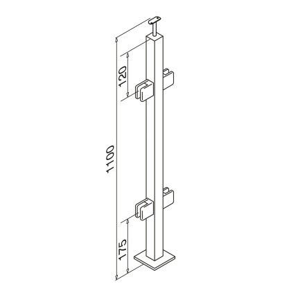 Pre-Assembled Square Middle Post with Fixed Saddle