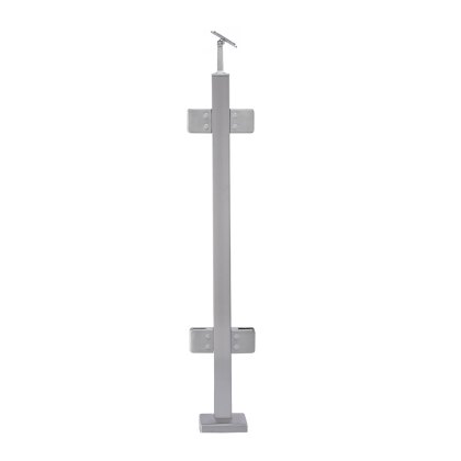 Pre-Assembled Glass Balustrade Square Middle Post with Adjustable Saddle Pre-Assembled Glass Balustrade Square Middle Post with Adjustable Saddle
