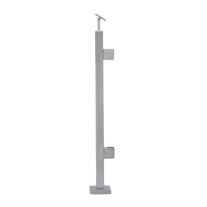 Pre-Assembled Glass Balustrade Square End Post with Adjustable Saddle Pre-Assembled Glass Balustrade Square End Post with Adjustable Saddle
