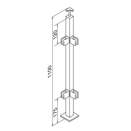 Pre-Assembled Square Corner Post with Fixed Saddle