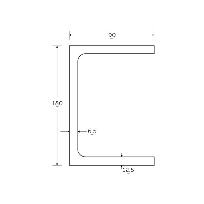 180 x 90 x 26KG Parallel Flange Channels - BSEN10025-2 S355JR