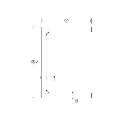 200 x 90 x 30KG Parallel Flange Channels - BSEN10025-2 S355JR