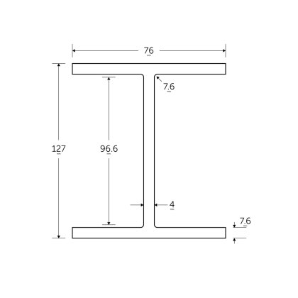 127 x 76 x 13KG Universal Beam - BSEN10025-2 S355J0