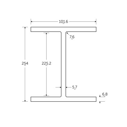 254 x 102 x 22KG Universal Beam - BSEN10025-2 S355J0