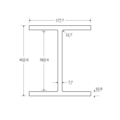 406 x 178 x 54KG Universal Beam - BSEN10025-2 S355J0