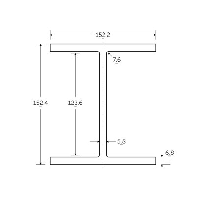 152 x 152 x 23KG Universal Column - BSEN10025-2 S355J0