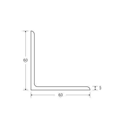 60 x 60 x 5mm - 6m Mild Steel Angles - BSEN10025-2 S275JR