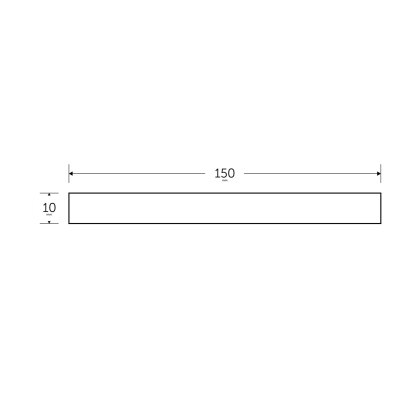 150 x 10mm - 6m Black Flats Light - BSEN10025-2 S275JR