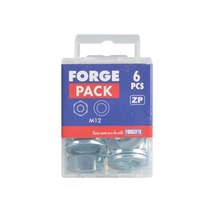 ForgeFix - Hexagonal Nuts & Washers ZP M12 ForgePack 6