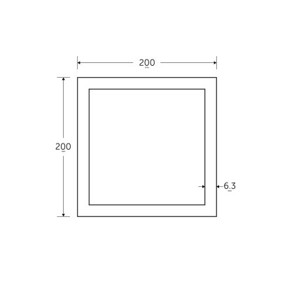 200 x 200 x 6mm - 7.5m Square Hollow Section - BSEN10219