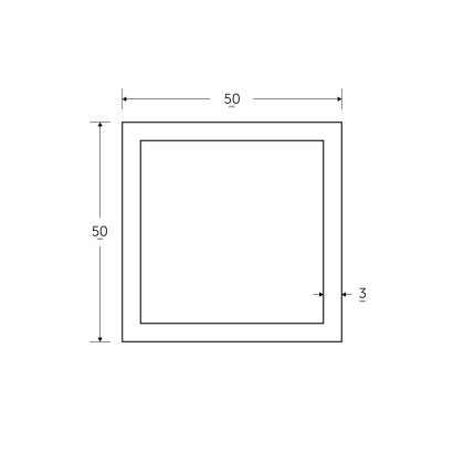 50 x 50 x 3mm Square Hollow Section - BSEN10219