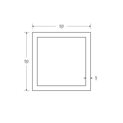 50 x 50 x 5mm Square Hollow Section - BSEN10219