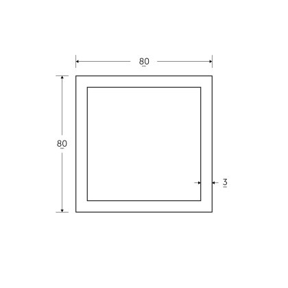 80 x 80 x 3mm - 7.5m Square Hollow Section - BSEN10219 S235JR