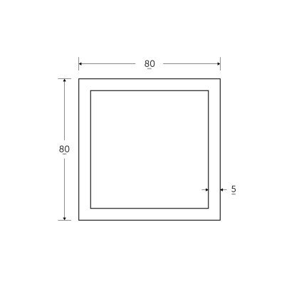 80 x 80 x 5mm Square Hollow Section - BSEN10219