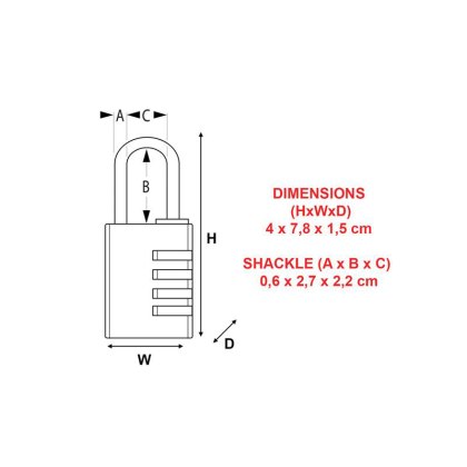 Master Lock - Black Finish 40mm 4-Digit Combination Padlock