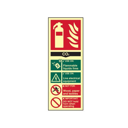 Scan - Fire Extinguisher Composite CO2 - Photoluminescent 75 x 200mm Scan - Fire Extinguisher Composite CO2 - Photoluminescent 75 x 200mm