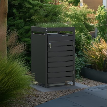 Ecoscape - Single Bin Storage with Planter - Charcoal