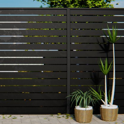 DuraPost Sleek® Aluminium Screen Panel (Pack of 5) 1.82m - Black