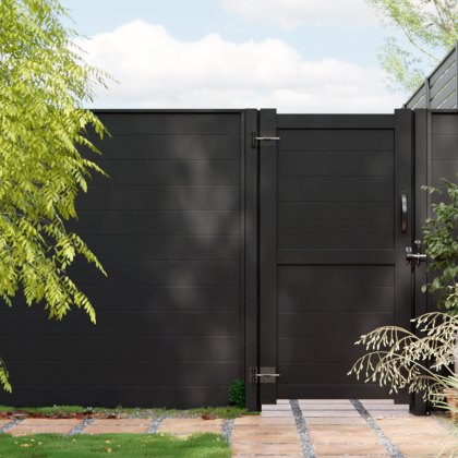 DuraPost Sleek® Aluminium Privacy Gate 1760mm x 900mm - Black