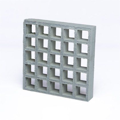 38mm Open Mesh Gritted GRP Grating - 3012mm x 997mm - Mid Grey - RAL 7040