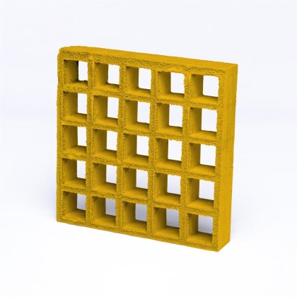 50mm Open Mesh Gritted GRP Grating - 3007mm x 1007mm - Yellow - RAL 1003
