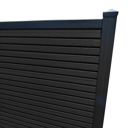 ScenicLiving Slatted Composite Fence Kit - Ebony