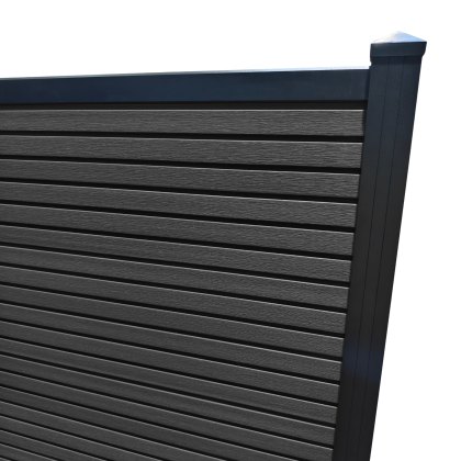 ScenicLiving Slatted Composite Fence Kit - Stone Grey