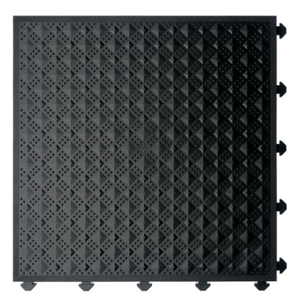 Diamond Tread, Closed Surface, Interlocking Floor Tile - Black Diamond Tread, Closed Surface, Interlocking Floor Tile - Black