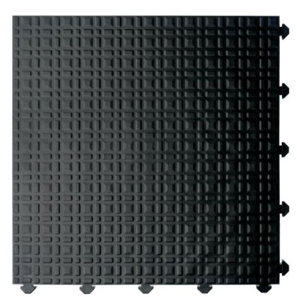 Smooth Tread, Closed Surface, Interlocking Floor Tile - Black Smooth Tread, Closed Surface, Interlocking Floor Tile - Black