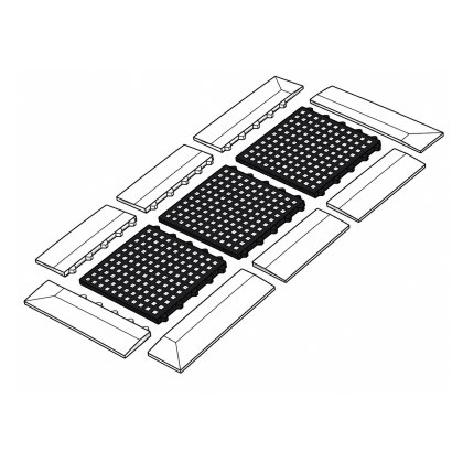 Smooth Tread, Closed Surface, Interlocking Floor Tile - Black Smooth Tread, Closed Surface, Interlocking Floor Tile - Black