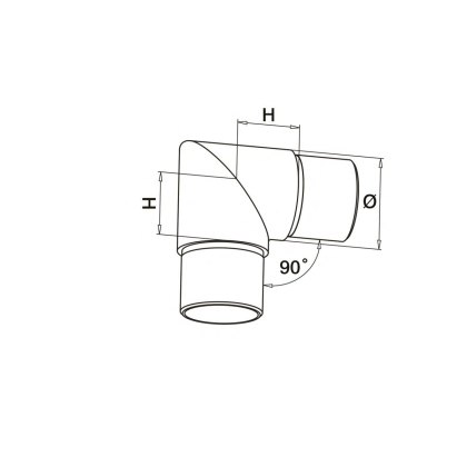 Eazypost 90 Degree Acute Elbow - 316/Matt Black PPC Eazypost 90 Degree Acute Elbow - 316/Matt Black PPC