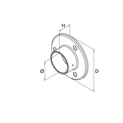 Eazypost External Handrail Wall Flange - 316/Matt Black PPC Eazypost External Handrail Wall Flange - 316/Matt Black PPC