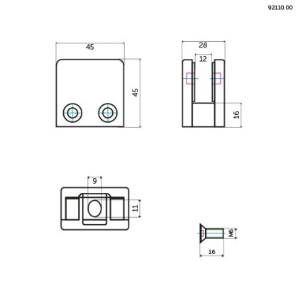 Eazypost Small Square 10mm Glass Clamp - 316/Matt Black PPC Eazypost Small Square 10mm Glass Clamp - 316/Matt Black PPC