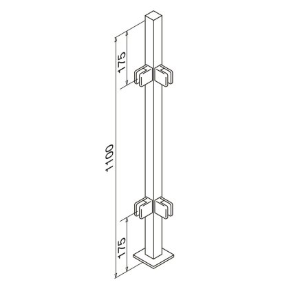 Pre-Assembled Glass Balustrade Square Corner Post with End Cap - 316/Matt Black PPC Pre-Assembled Glass Balustrade Square Corner Post with End Cap - 316/Matt Black PPC