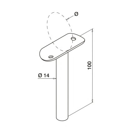 Stem With Articulated Saddle For 48mm Handrail