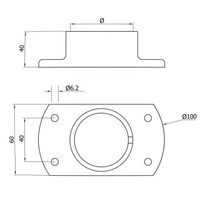 Eazypost Cut Base External Wall Flange